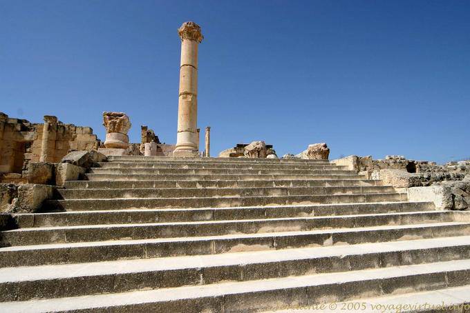 Grand Staircase column of the temple of Zeus, Jerash - Jordan
