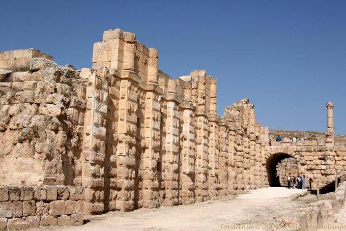 Wall behind the north theater, Jerash - Jordan