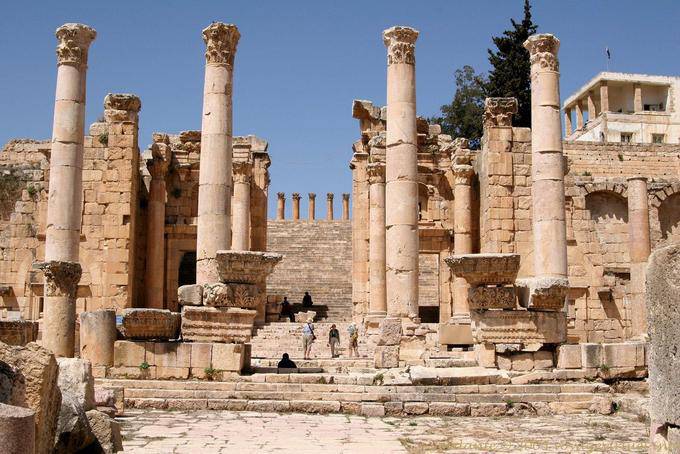 Artemis temple entrance from the Cardo, Jerash - Jordan