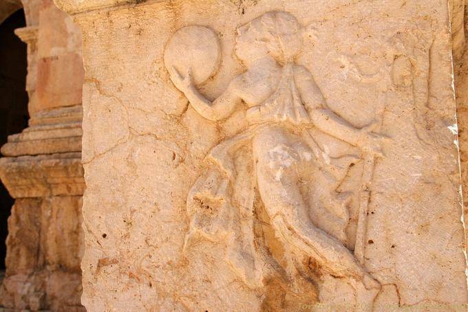 Sculpture of a musician, North Theater, Jerash - Jordan
