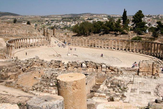 The Oval up view from the Temple of Zeus, Jerash - Jordan