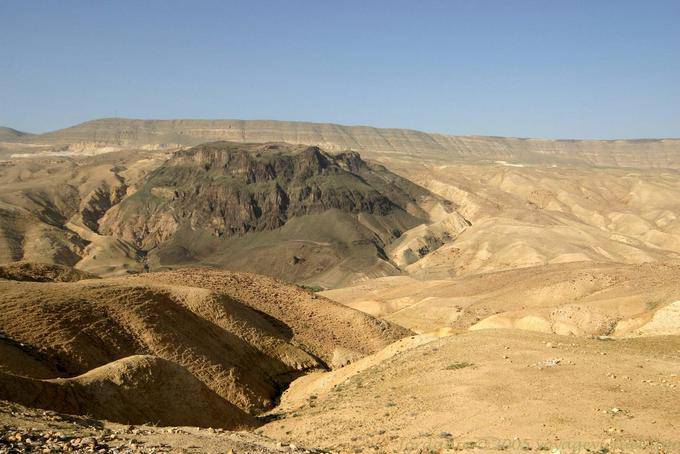 Mineral landscape on the road of Kings, Kings Road - Jordan