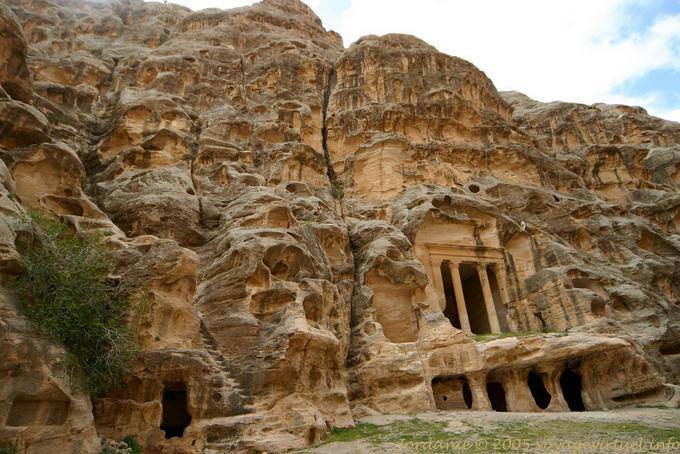 Tomb monument in the cliff, Little Petra - Jordan