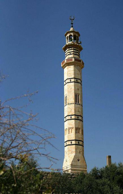 Octagonal minaret of a mosque in Madaba - Jordan