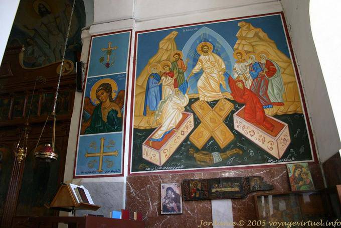 Decoration and mural church of Saint George, Madaba - Jordan