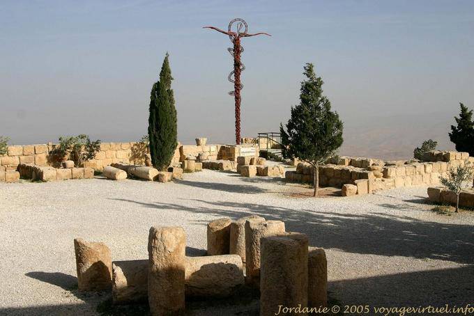 Esplanade overlooking the Brazen Serpent Monument, Mount Nebo - Jordan