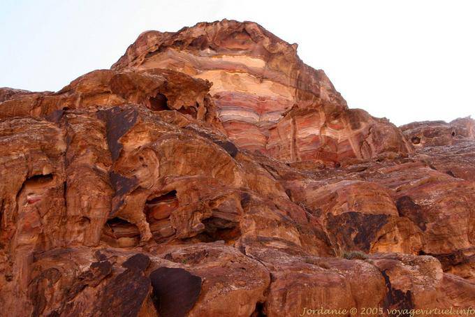 Disintegrating rocks at sunset, Petra Deir - Jordan