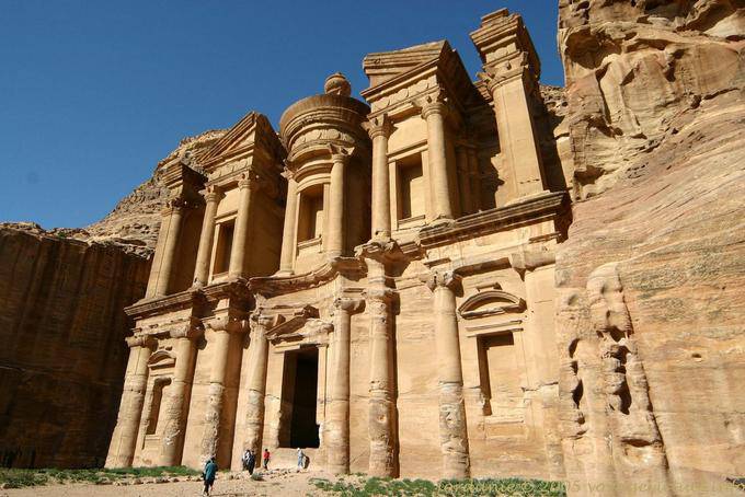 The facade of Deir, 42 meters high (the monastery) - Petra - Jordan