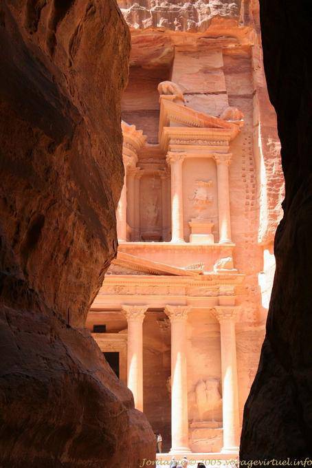 Columns of Khazneh discoveries from the Siq, Petra - Jordan
