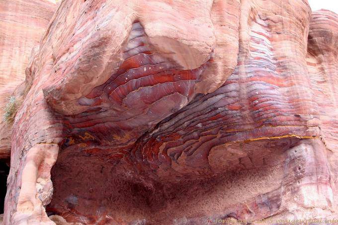 Another example of cementation of grains of sand up the rock, Petra Khubta - Jordan