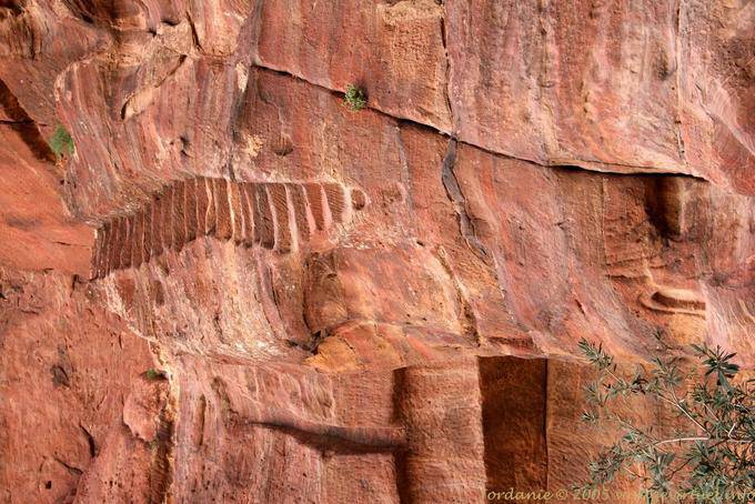 Part of the cliff of Jabal Al Kubtha, Petra - Jordan