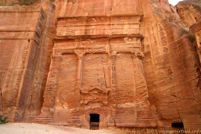 Facade of a temple, Street of Facades, Petra Khubta - Jordan