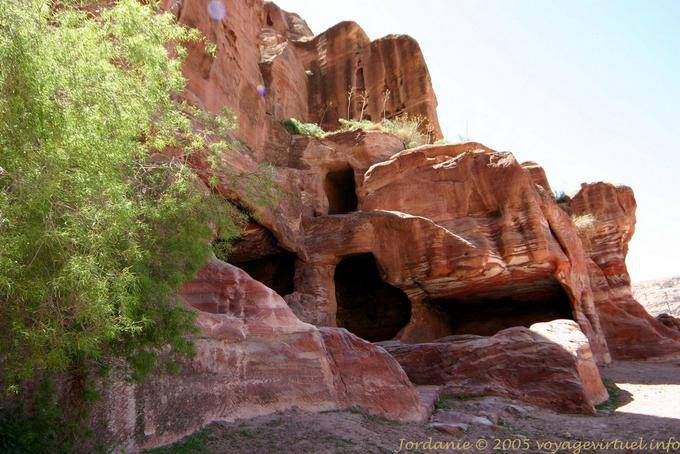 Tombs of entries in the cliff, Petra Khubta - Jordan