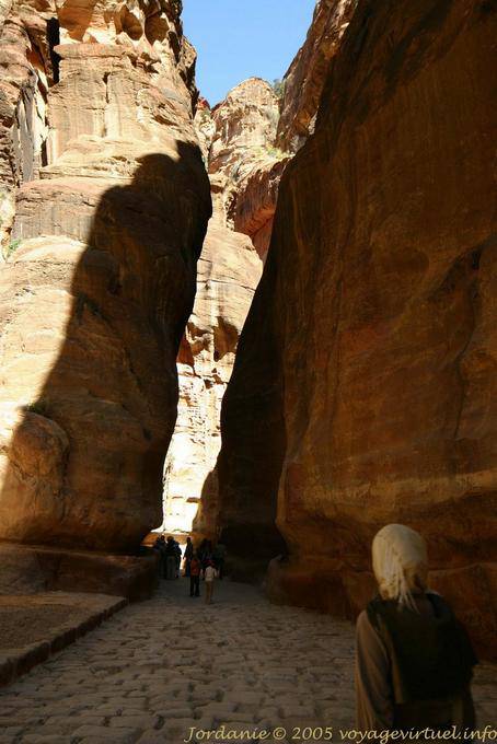 Part of the narrow Siq just before reaching the Khazneh, Petra - Jordan