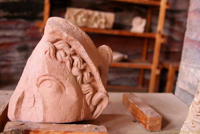 Sculpted head fragment, museum Lower City of Petra - Jordan