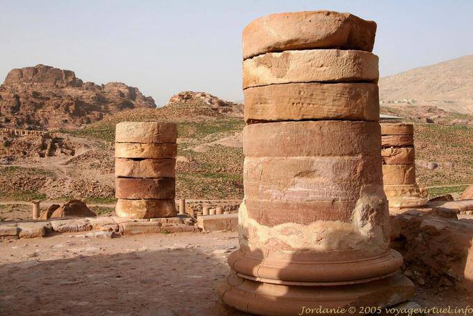 Stone slabs forming column Petra Lower City - Jordan