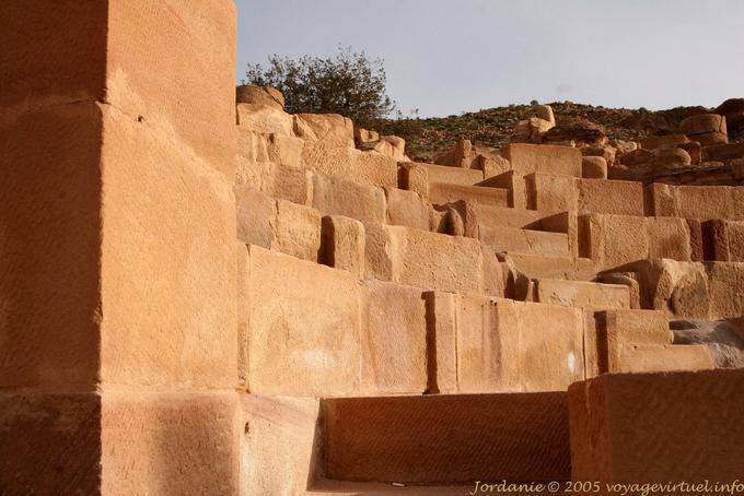 The seats of theatron in the Great Temple, Petra Lower City - Jordan