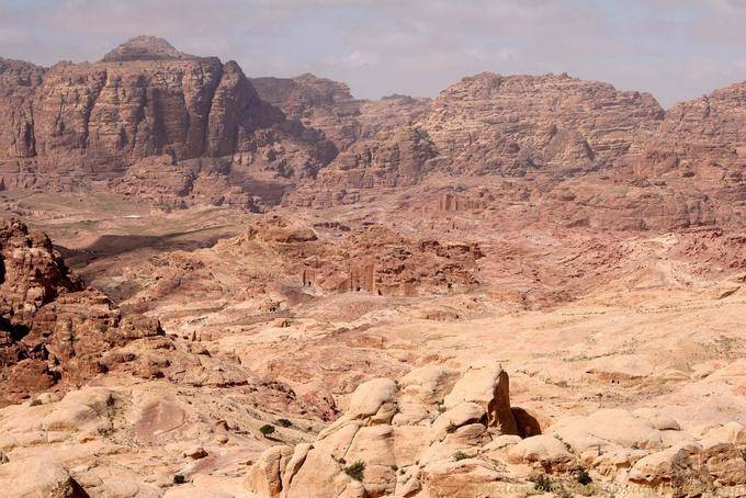 View of the valley from the Jabal Al-Khubtha, Petra Lower City - Jordan