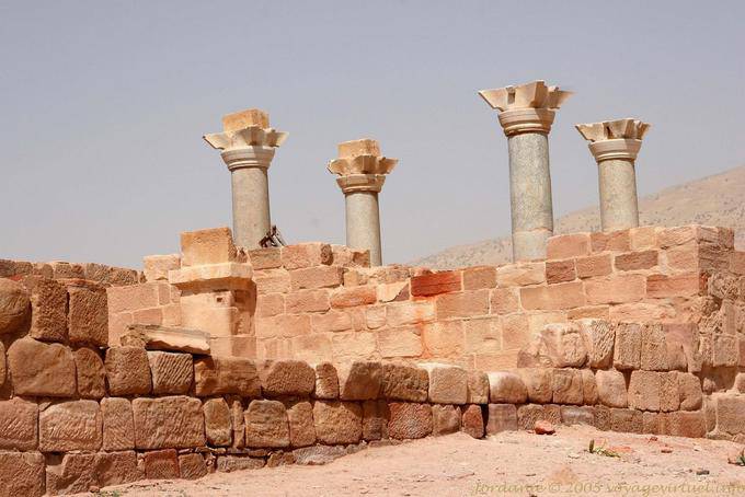 Walls and columns of the Byzantine Church, Petra Lower City - Jordan