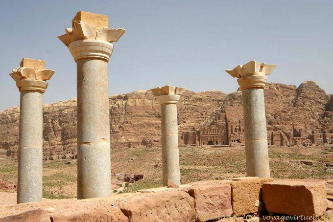 Columns restored Byzantine Church, Petra Lower City - Jordan