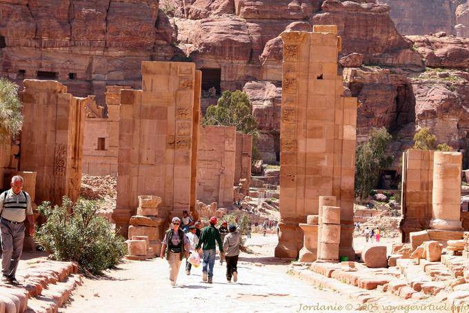 The monumental arch on the Cardo Maximus, Petra Lower City - Jordan
