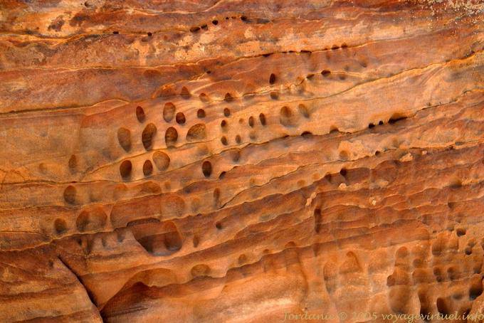 Rounded holes in the cliff, Petra Zib Attuf - Jordan