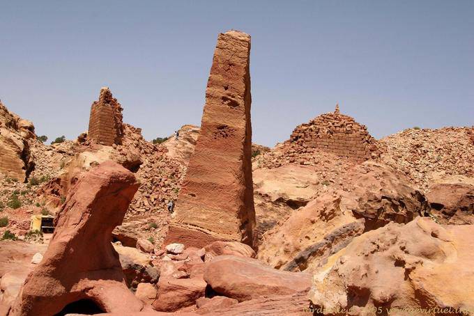 Obelisks in the ruins of the High Place of Sacrifice, Petra Zib Attuf - Jordan