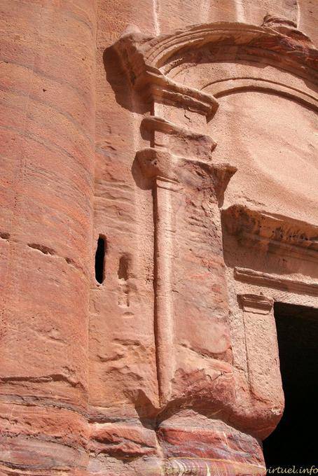 Portico detail of a tomb, Wadi Al-Farasa, Petra - Jordan