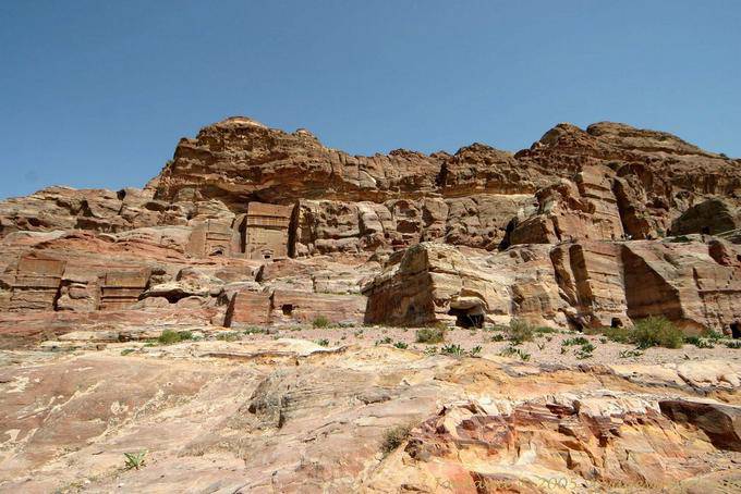 From grave to grave on the cliffs of the High Place, Petra - Jordan