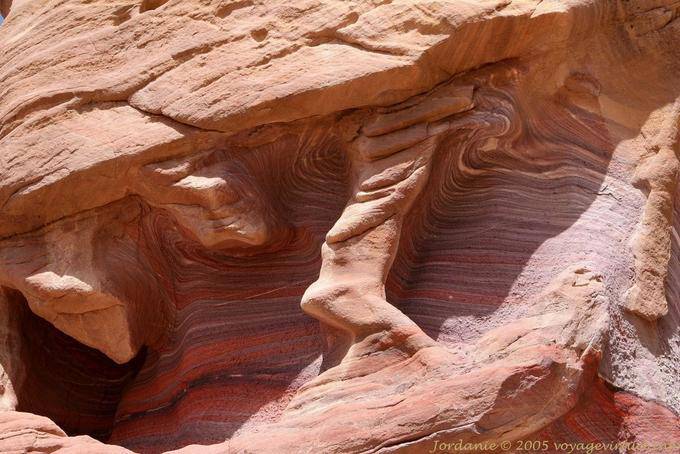 Forms from the aggregation and cementation of grains of sand, Wadi Al-Farasa, Petra - Jordan