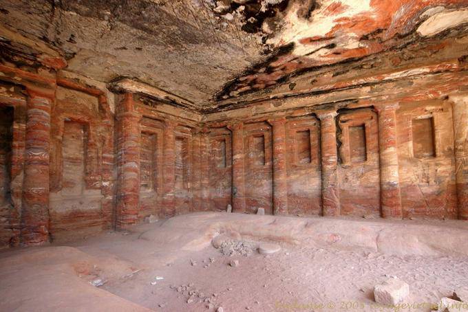 Dining room of the tomb of the Roman Soldier, Wadi Al-Farasa, Petra - Jordan