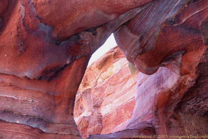 Passage carved by erosion in Wadi Al-Farasa, Petra - Jordan