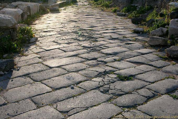 Basalt cobblestones, Gadara, Umm Qays - Jordan
