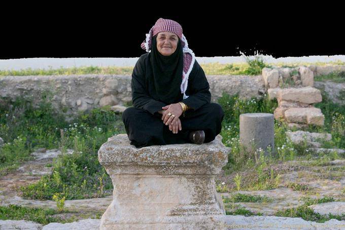 Smile wisdom of a Jordanian pedestal, Umm Qays - Jordan