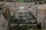 Staircase between the stands of the Roman theater, Amman, Jordan.