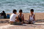 Children Playing on the Beach, Aqaba, Jordan.
