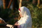 White scarf with a gourmet, Aqaba, Jordan.