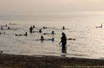 Shadows naturally floating on the surface of the Dead Sea, Jordan.