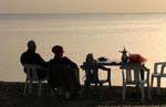 Shadow coffee time, Dead Sea, Jordan.