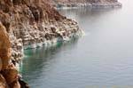 Salt deposits on the rock, Dead Sea, Jordan.