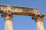 Close-up on the lintels of the columns in front of the Macellum, Jerash, Jordan.
