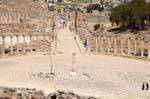 The axis of the Cardo Maximus from the Oval forum, Jerash, Jordan.