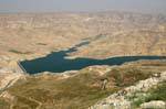 The lake and the dam Wadi Mujib, Kings Road, Jordan.