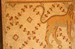 Lion, partial view of a mosaic, Madaba, Jordan.