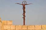 Cross Brazen Serpent, the work of Italian sculptor Giovanni Fantoni, Brazen Serpent statue, Mount Nebo, Jordan.