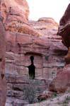 Small temple dedicated to Nabataean Al-Uzza, Triclinium lions, Petra, Jordan.