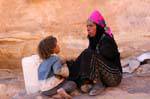 Discussion between indigenous in the rise to 800 steps of Deir - Petra, Jordan.