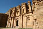 The facade of Deir, 42 meters high (the monastery) - Petra, Jordan.