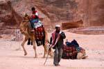 Camel on the square in front of the Khazneh, Petra, Jordan.