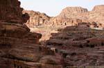 Aneisho tombs on the side of Jebel Petra Khubta, Jordan.